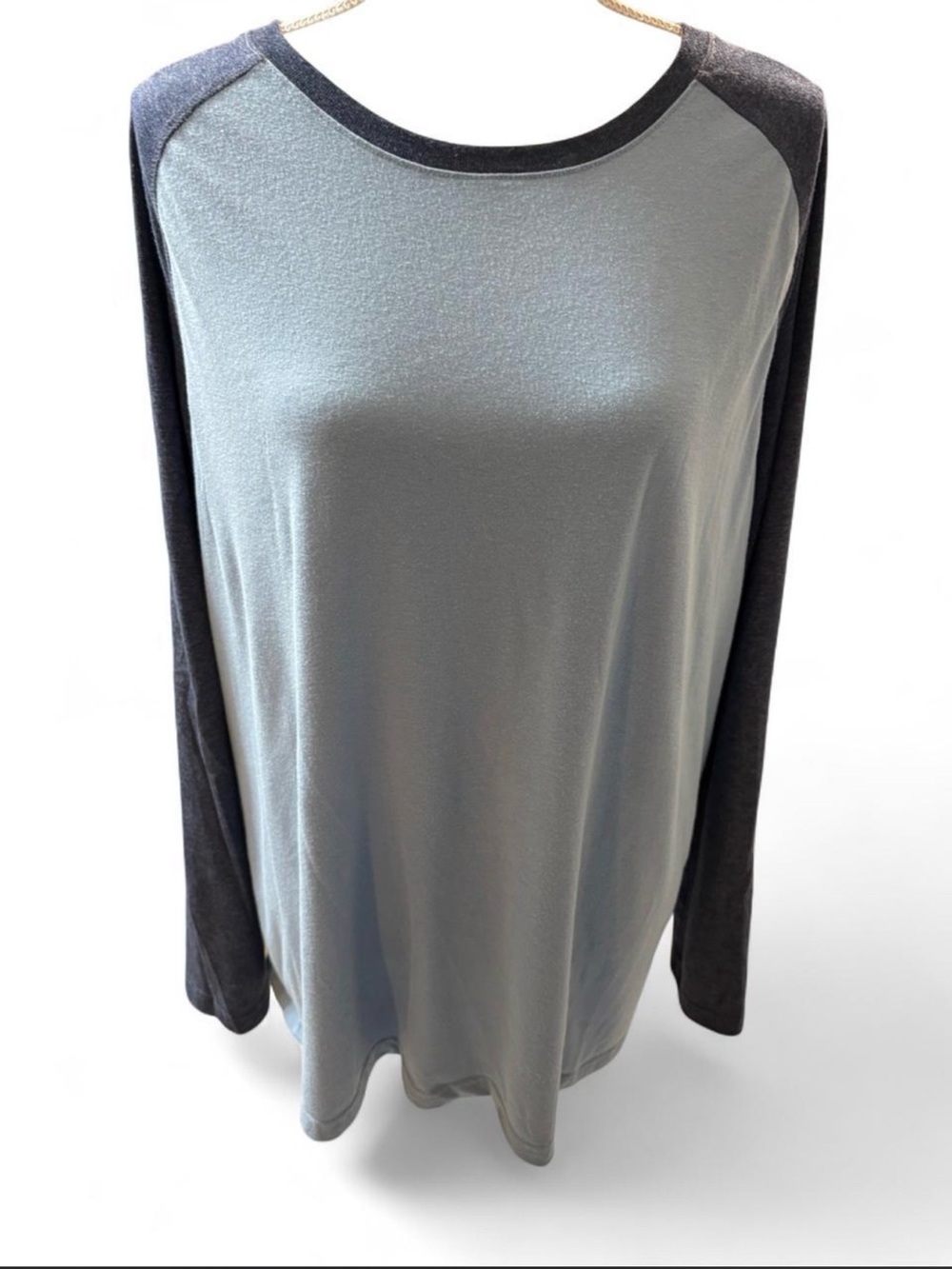 George Two-Tone Raglan Long Sleeve Top - Light Blue & Navy Blue